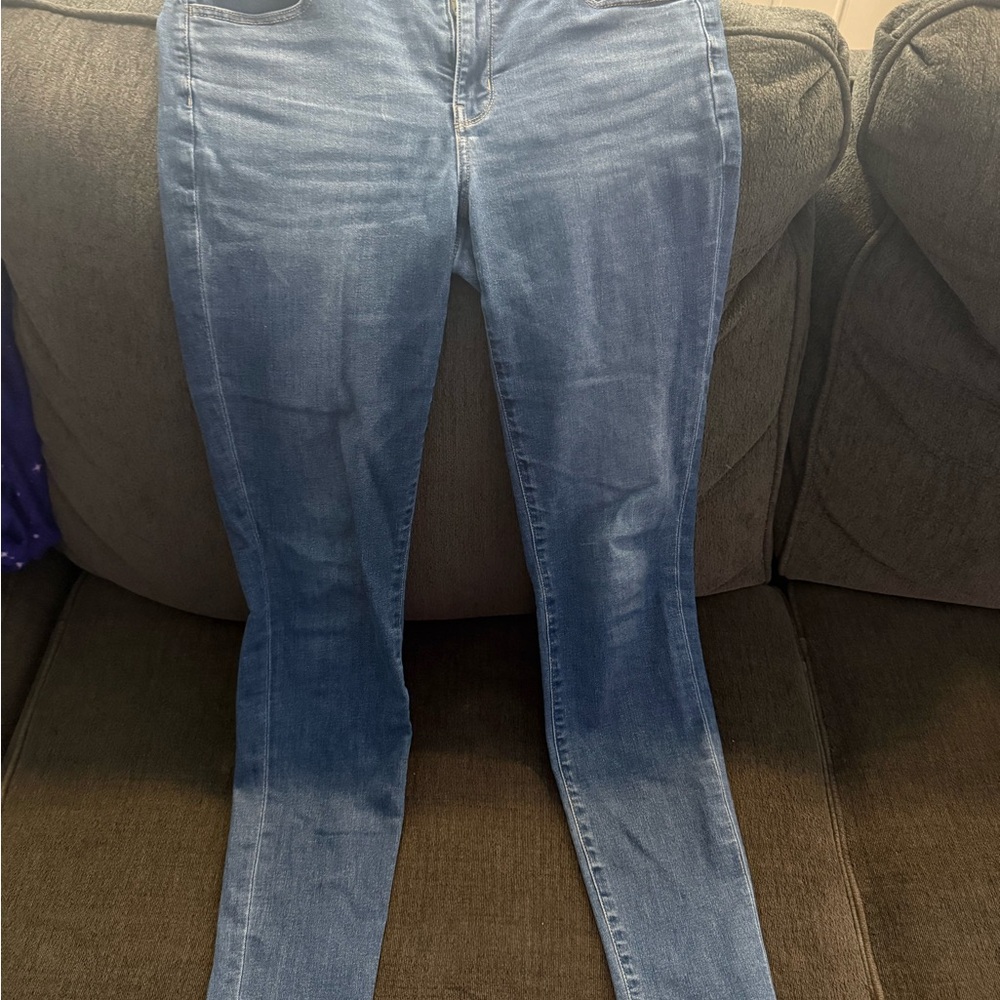 American Eagle Outfitters Blue Skinny Jeans-Extra Long Length